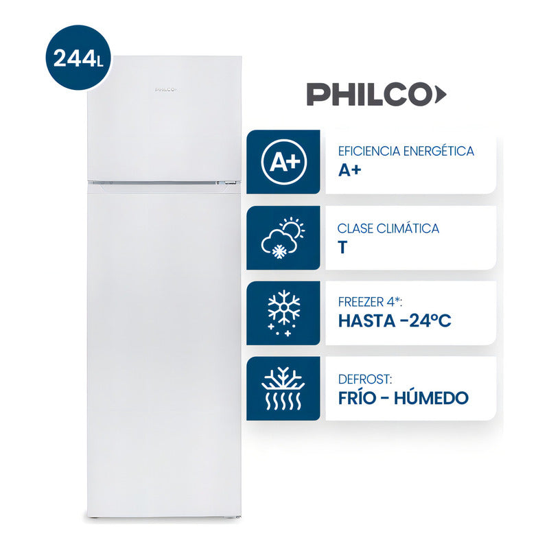 Heladera Con Freezer Philco Phct260 260l Color Blanco