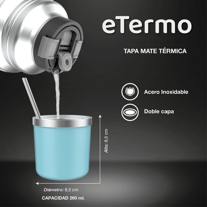 Termo Electrico Peabody Et1001c E-termo 1l Mate Bombilla P2 Color Celeste