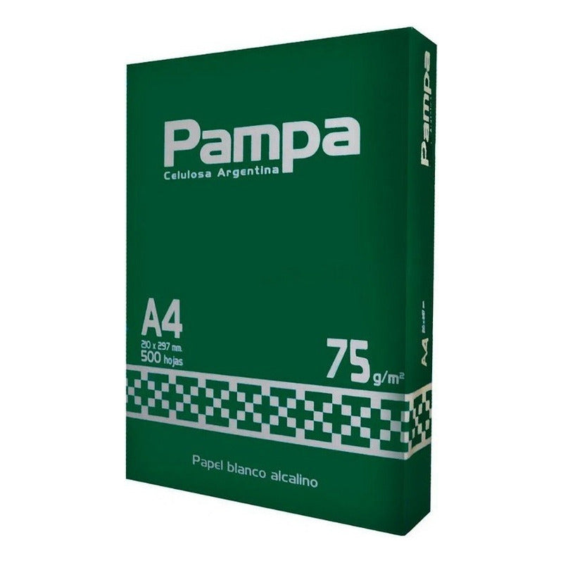 Kit 10 Resma A4 Pampa 500 Hojas 75gr Papel Blanco Caja