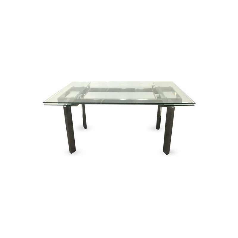 Mesa 98 Steel Vidrio Marrón