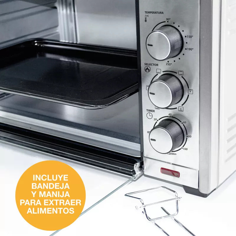 Horno Eléctrico De Mesa Peabody 54 Litros Pe-he55s Convecció Silver