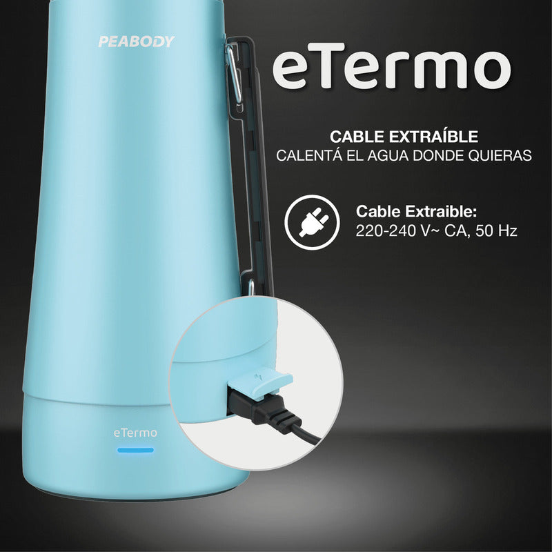 Termo Electrico Peabody Et1001c E-termo 1l Mate Bombilla P2 Color Celeste