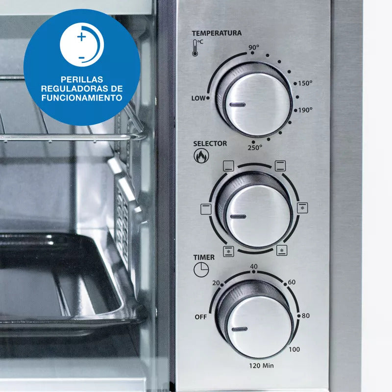 Horno Eléctrico De Mesa Peabody 54 Litros Pe-he55s Convecció Silver