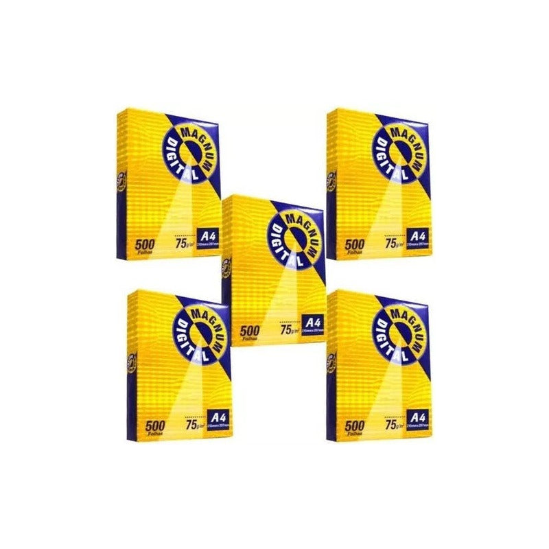 Resma Report A4 De 500 Hojas De 75 G Color Blanco 5 Unidades Por Kit