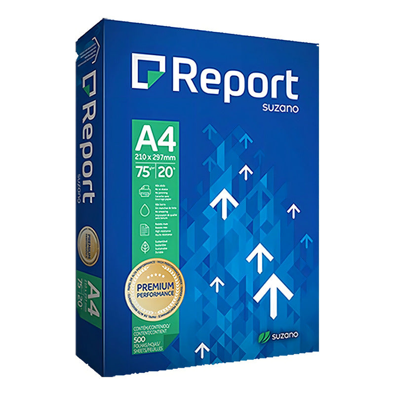 Resma Report A4 Multifunción De 500 Hojas De 75g Color Blanco De 10 Unidades Por Pack