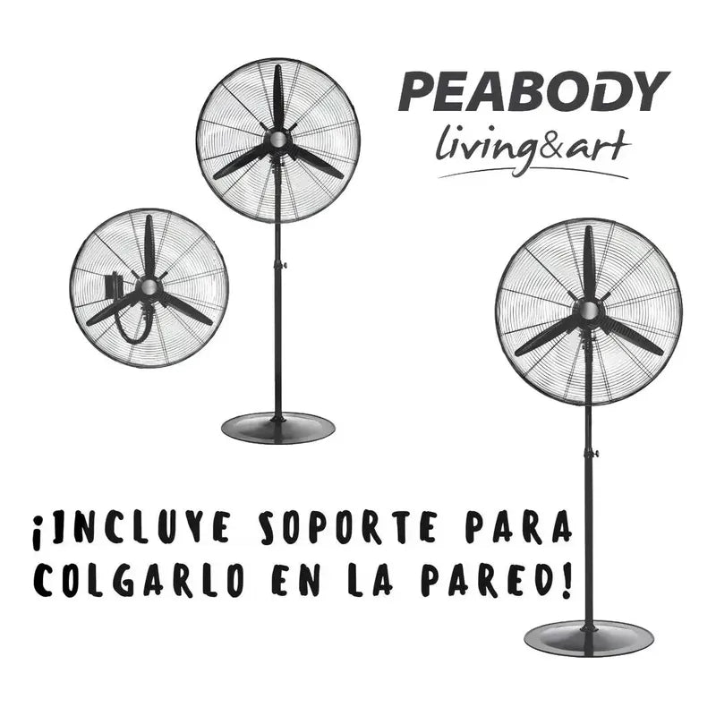 Ventilador De Pie Peabody Pe-vi300 Con Palas De Aluminio 76.2 Cm Negro 3