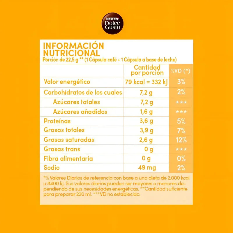 Café Latte Macchiato En Cápsula Nescafé Dolce Gusto Cápsulas