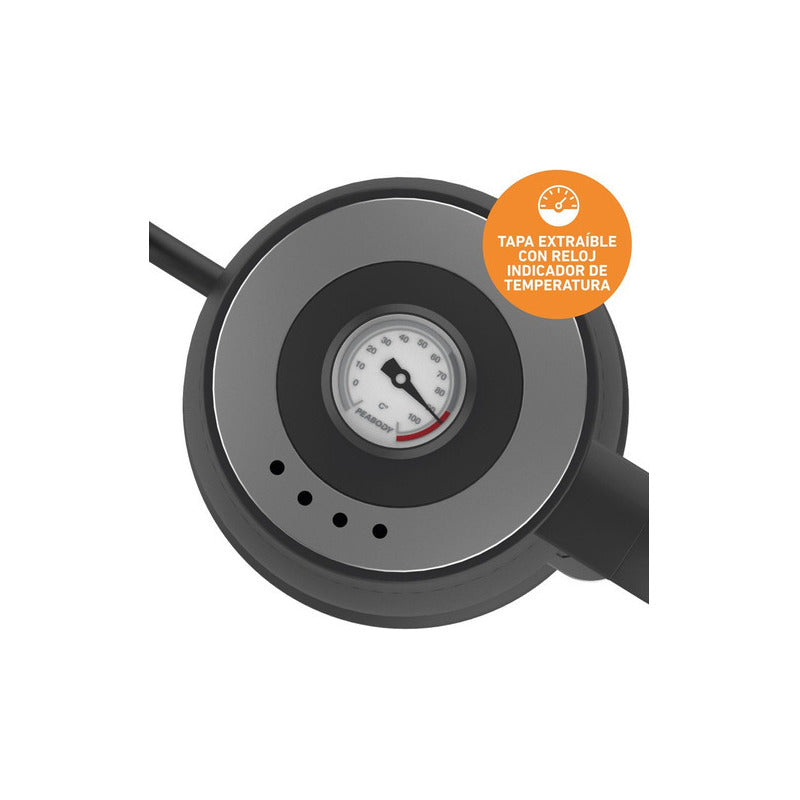 Jarra Eléctrica Barista Peabody Pe-ck8368 Color Negro Con Jarra De Vidrio Y Filtro De Acero Inoxidable