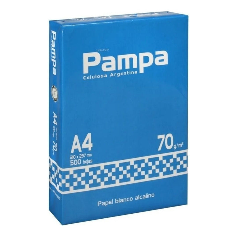 Kit 10 Resmas Pampa A4 70 G Papel Blanco Caja X10 U Blanco