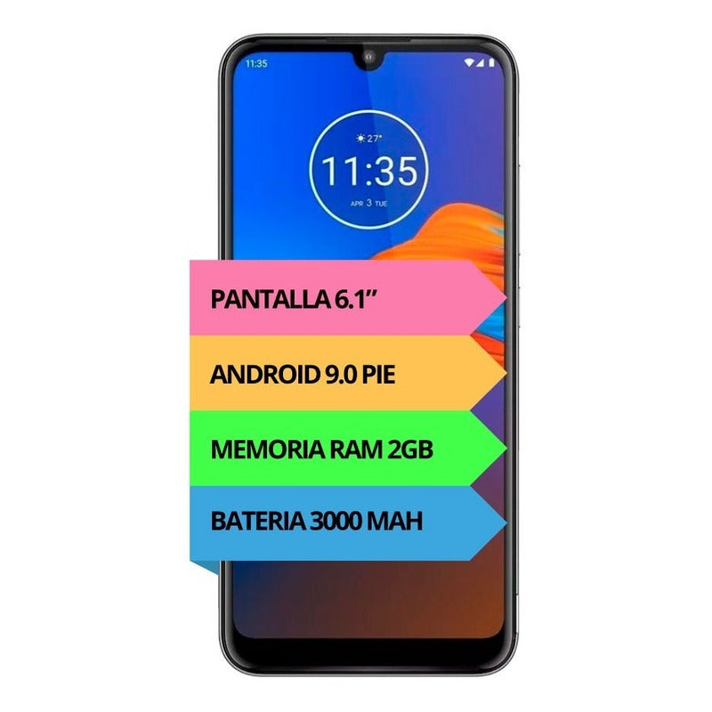 Moto E6 Plus 32 Gb Polished Graphite 2 Gb Ram - Excelente (Reacondicionado)