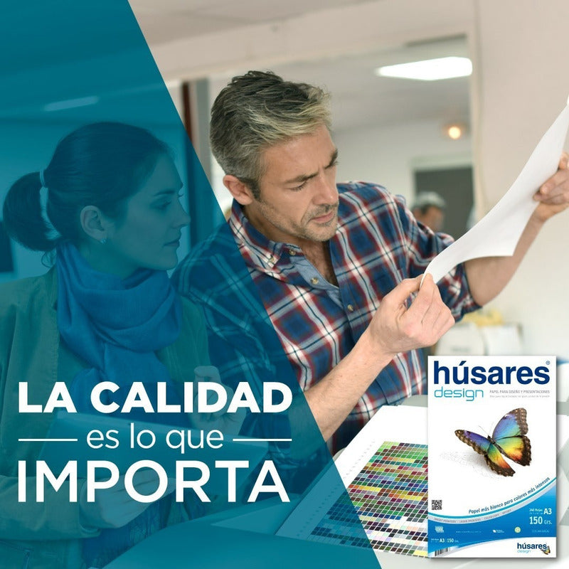 Resma Papel Husares Design A4 X100 Hojas 150gr Color Blanco