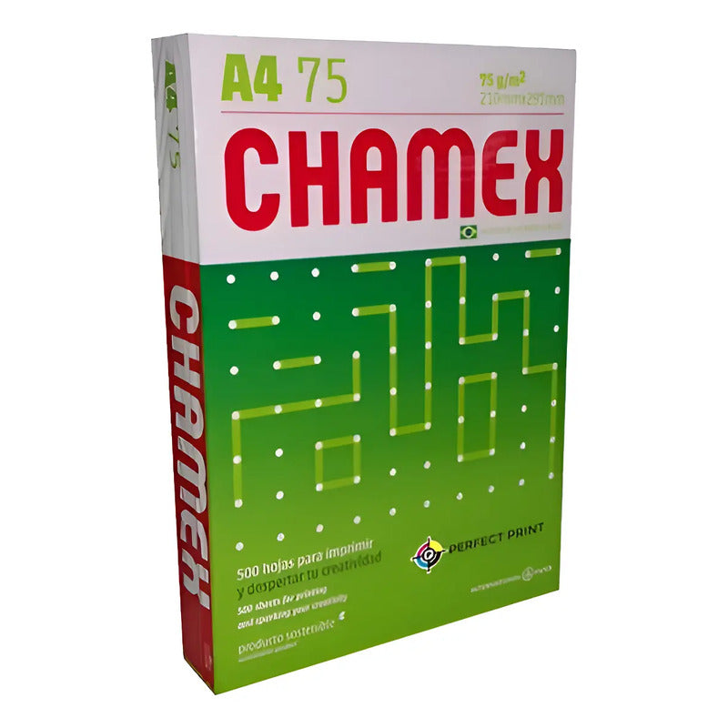 Resma Chamex A4 500 Hojas 75 Grs Color Blanco Blanco