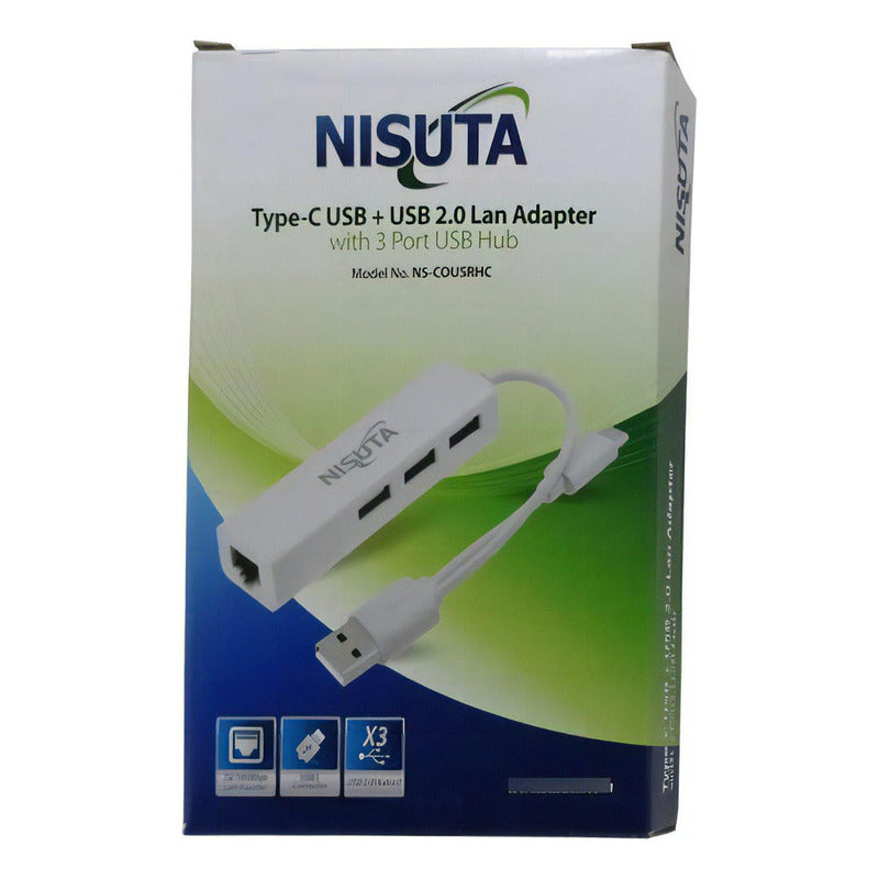 Hub Usb-c 4 Puertos Nisuta Ns-cousrhc A Usb A Y Usb C Color Blanco