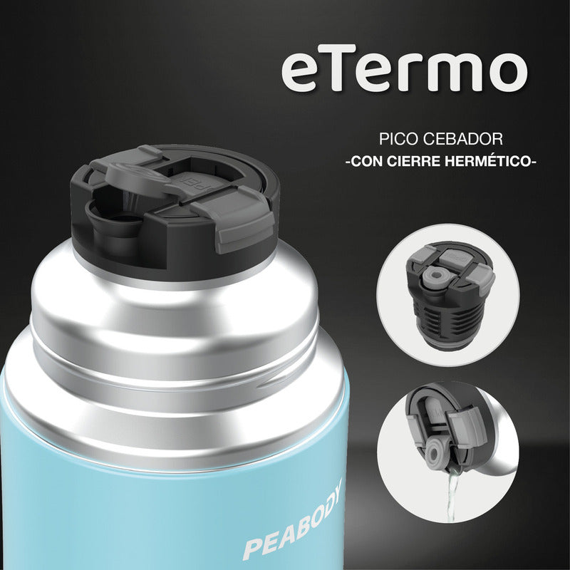 Termo Electrico Peabody Et1001c E-termo 1l Mate Bombilla P2 Color Celeste