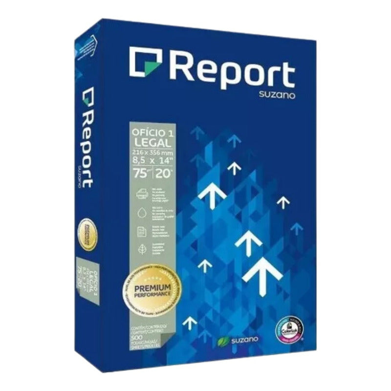 Resma De Papel Oficio Report Premium 75gr X 500 Hojas Color Blanco