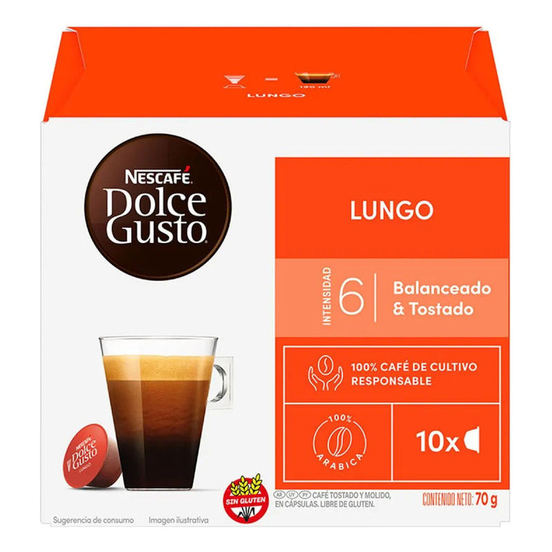 Café Lungo En Cápsula Nescafé Dolce Gusto Sin Tacc