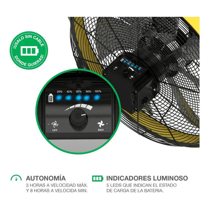 Ventilador De Piso Peabody Pe-vtb1630na 40.64 Cm Negro Y Amarillo 7