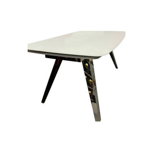 Mesa  73 Steel  Vidrio Opaco Plateado