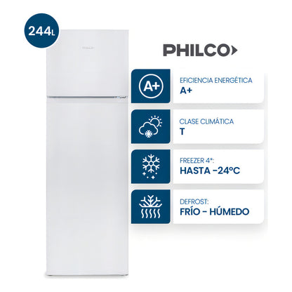 Heladera Con Freezer Philco Phct260 260l Color Blanco
