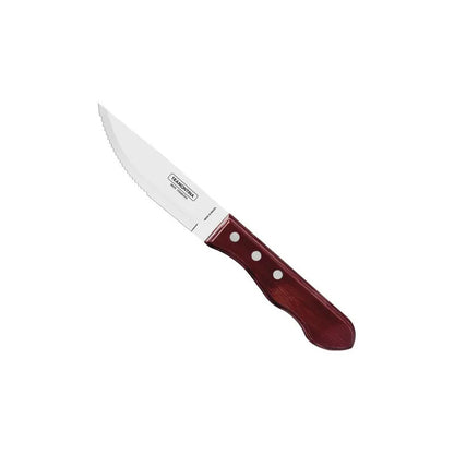Cuchillo Tramontina Polywood Jumbo Asado Churrasco Acero X6 Color Rojo Cerezo