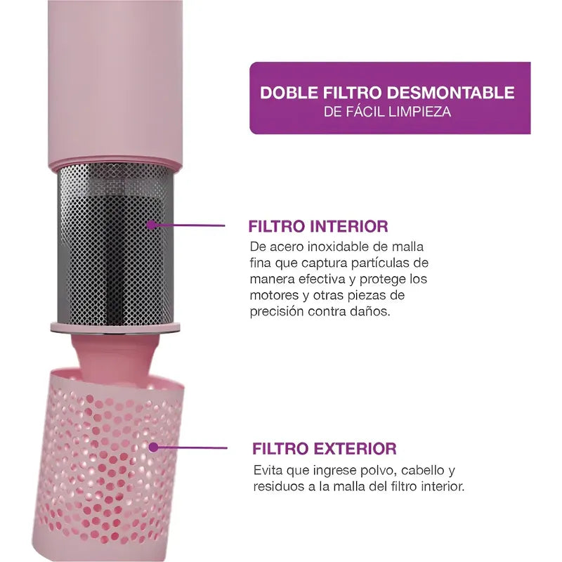 Secador De Pelo Peabody 1600w Spdc02p C/accesorios Rosa Claro