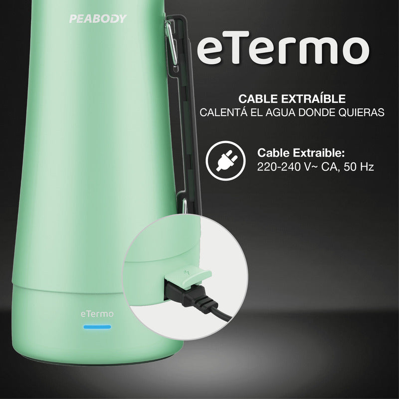 Termo Electrico Peabody Et1001v E-termo 1l Mate Bombilla P2 Color Verde