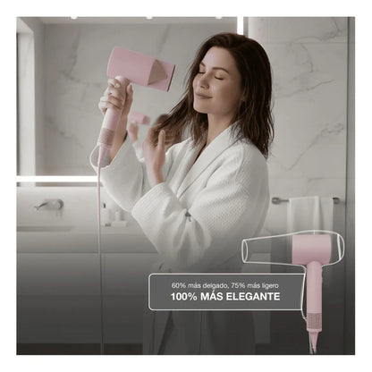 Secador De Pelo Peabody 1600w Spdc02p C/accesorios Rosa Claro
