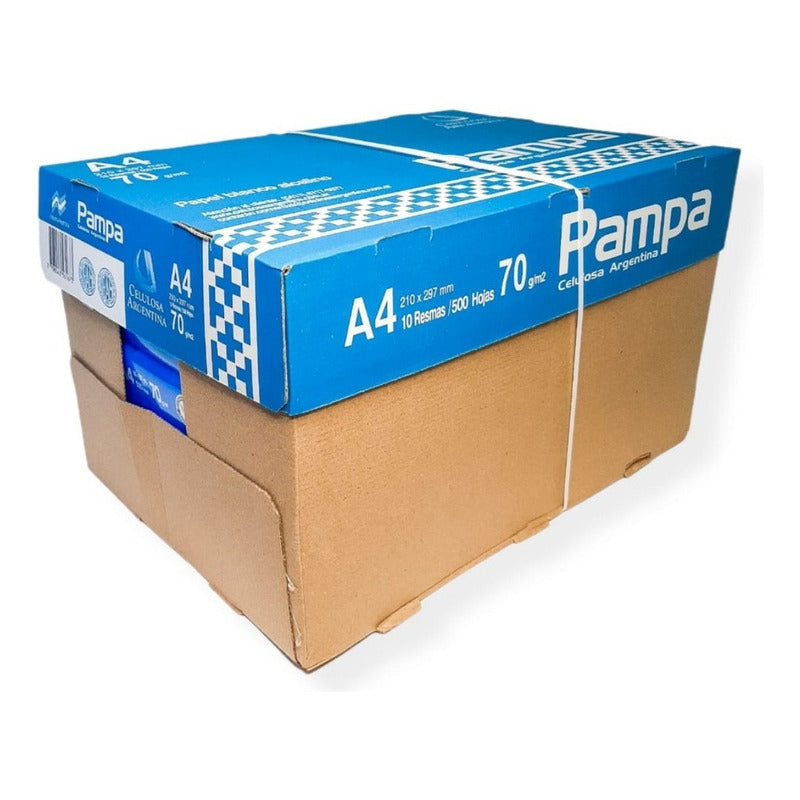 Kit 10 Resmas Pampa A4 70 G Papel Blanco Caja X10 U Blanco