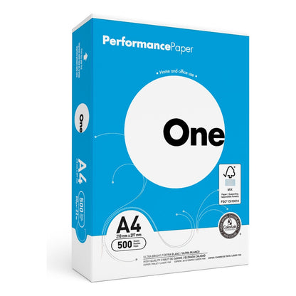 Resmas One A4 80g Caja X5 Papel Blanco Blanco
