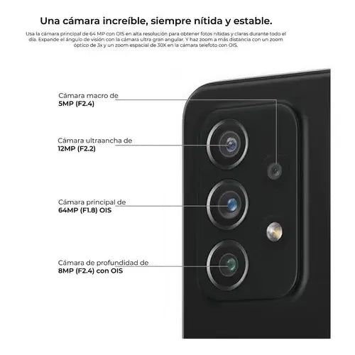 Celular Samsung Galaxy A72 128gb + 6gb Ram 90hz Color Negro - Excelente (Reacondicionado)