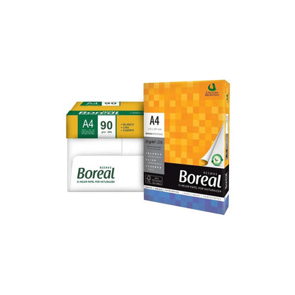 Kit X 4 Resmas A4 Boreal 90 Gr 500 Hojas Papel Obra Blanco