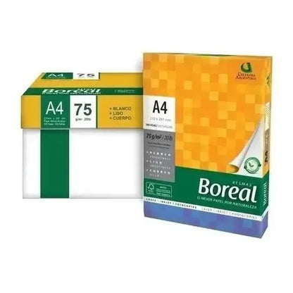 Resmas Boreal A4 75g Color Blanco Pack 5 Unidades Papel Obra