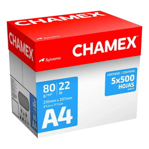 Resma Chamex Premium A4 80 Gr Caja X5 Papel Alta Calidad Blanco