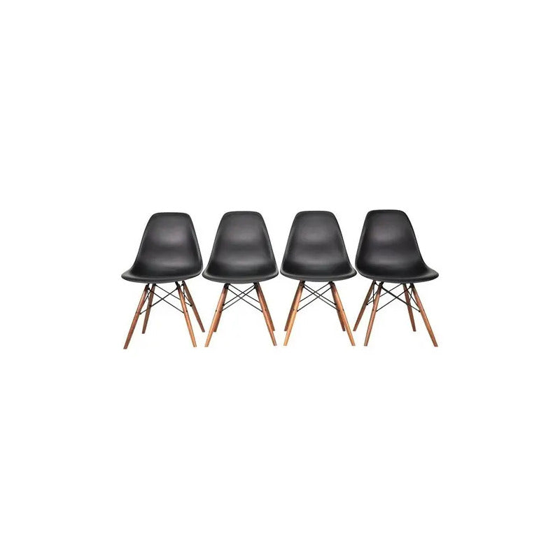 Silla Eames X4 Diseño Living Comedor Cocina Full Baires4 Cantidad De Sillas Por Set 4 Color De La Estructura De La Silla Negro Liso