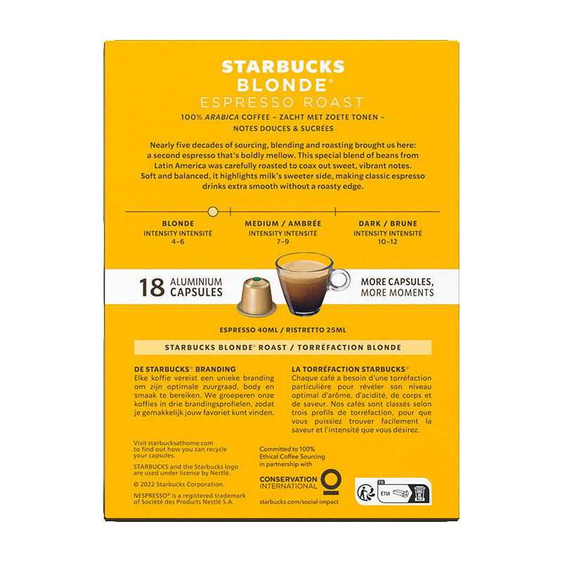 Starbucks® By Nespresso® Blonde X 18u
