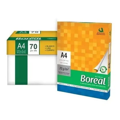 Resma A4 Boreal De 70 Grs Papel Obra 500 Hojas Blanco