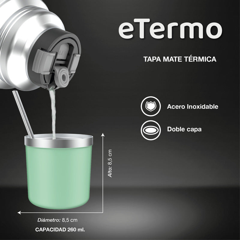 Termo Electrico Peabody Et1001v E-termo 1l Mate Bombilla P2 Color Verde