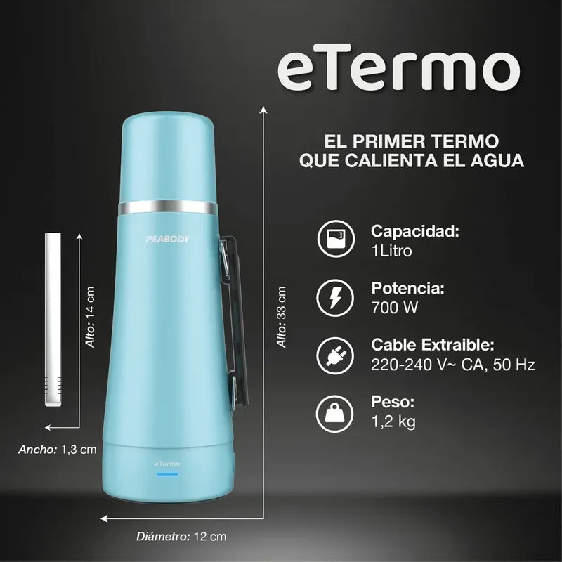 Termo Eléctrico Peabody Pe-et1001c Celeste Todo En Uno 1lt Celeste