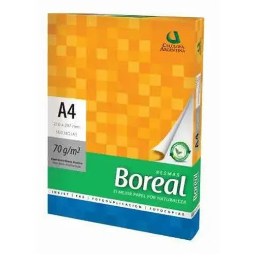 Resma Papel Obra Boreal A4 70g 500 Hojas Blanco Mate Celulosa