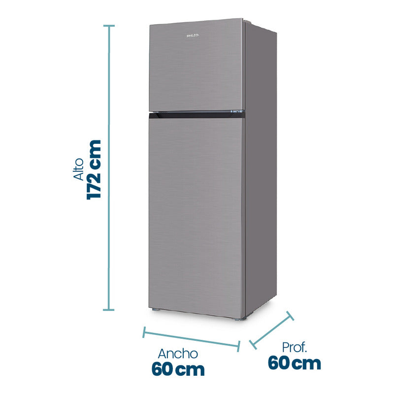 Heladera Con Freezer Philco Top Mount Phct320 Color Acero Inoxidable Con Capacidad De 320l