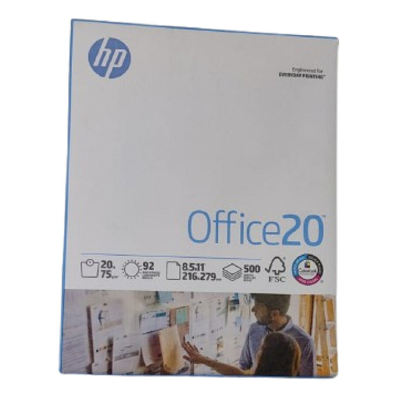 Caja 10 Resmas Hp Office A4 75g X 500 Hojas Total 5000 Hojas Blanco