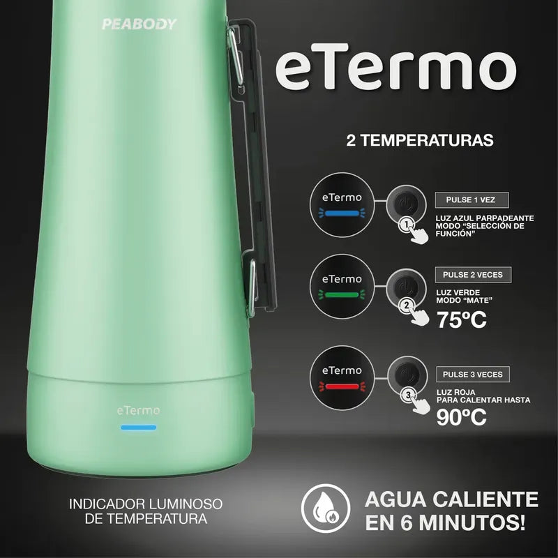 Termo Eléctrico Peabody Pe-et1001v Verde Todo En Uno 1lt Verde