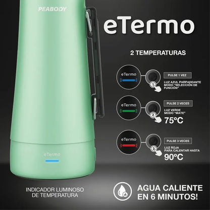 Termo Eléctrico Peabody Pe-et1001v Verde Todo En Uno 1lt Verde