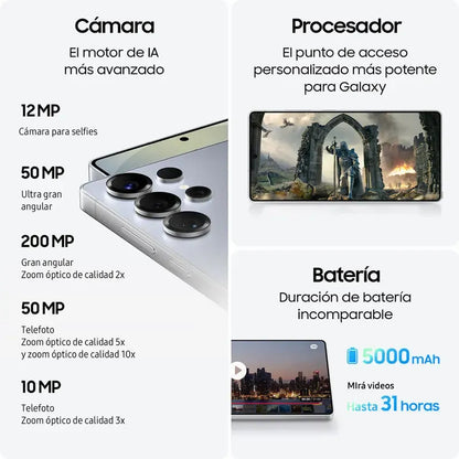 Samsung Galaxy S25 Ultra 5g Dual Sim 256 Gb Titanium Whitesilver 12 Gb Ram - Excelente (Reacondicionado) Plata