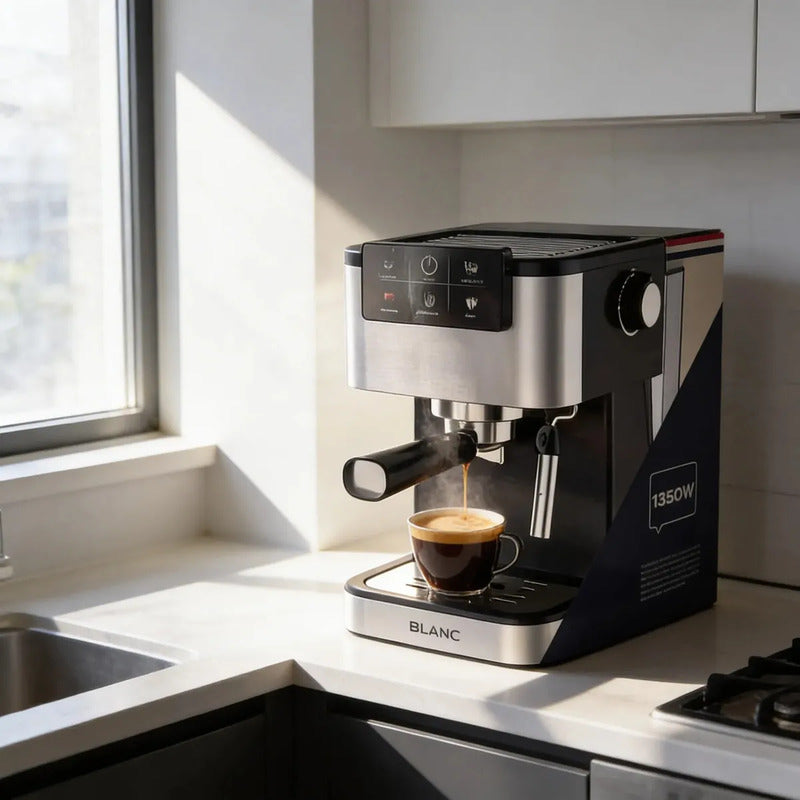 Cafetera Espresso Digital Blanc 1.5l 20bar Espumador Bcdp1 Plateado