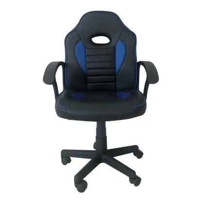 Silla De Escritorio Tedge 435878 Gamer Ergonómica Negra Y Azul Con Tapizado De Cuero Sintético Negro/azul