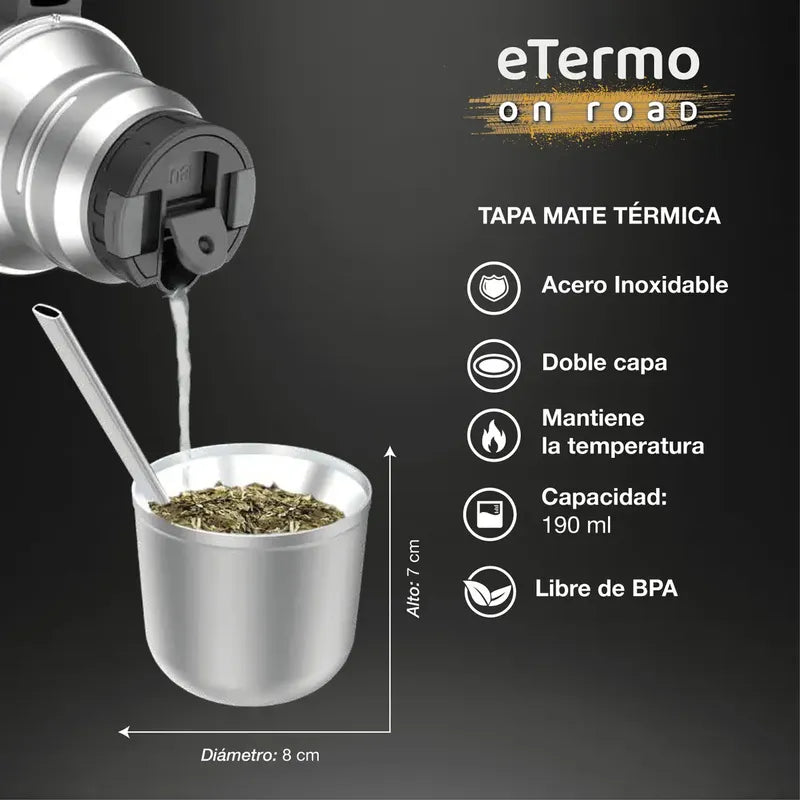 Termo Eléctrico Peabody Pe-etl500s Inoxidable 500ml Color Plateado
