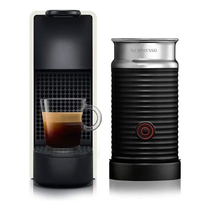 Cafetera Nespresso Essenza Mini + Aeroccino + 50 Capsulas Blanco