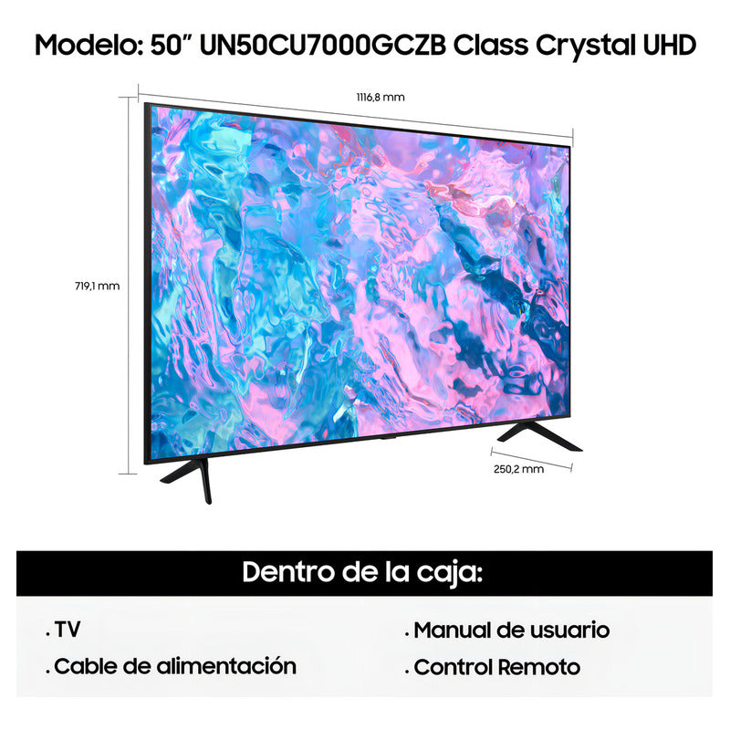 Smart Tv De 50  Samsung Crystal Uhd Un50cu7000gczb Led 4k Negro