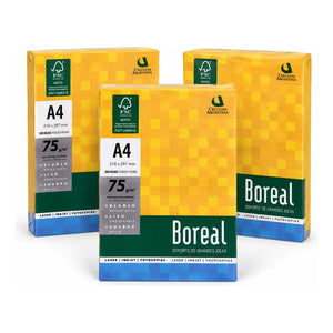 Kit X 3 Resmas A4 75grs Boreal Celulosa Papel Obra 500 Hojas Blanco